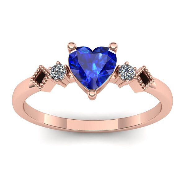 Inel de logodna cu safir inima