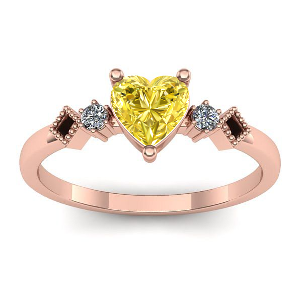 Inel cu safir galben inima