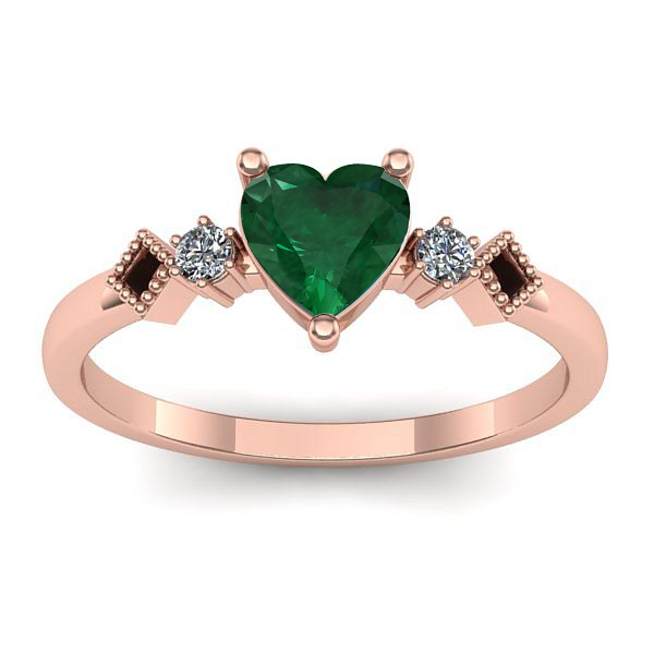 Inel cu smarald inima