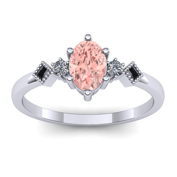 Inel de logodna cu diamant de laborator roz oval
