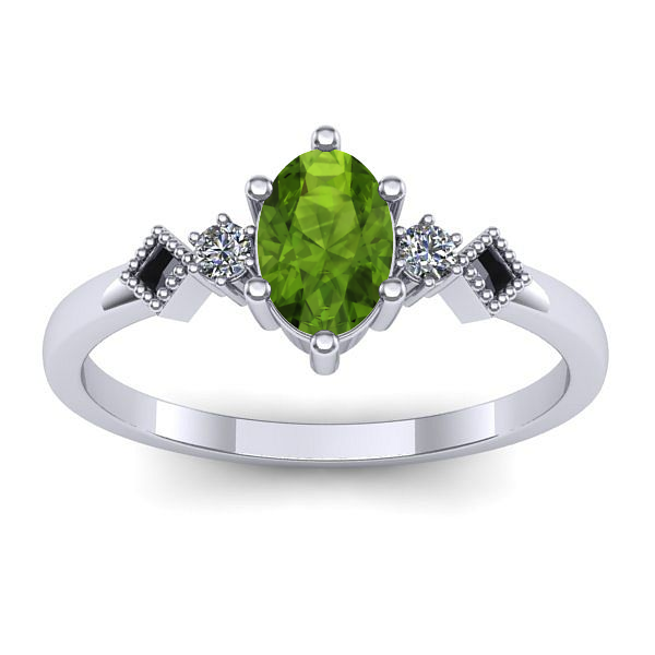 Inel logodna cu peridot oval