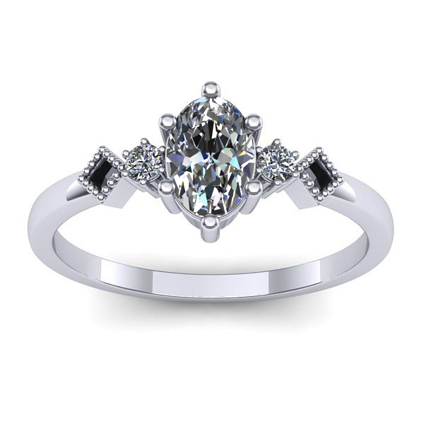 Inel logodna cu safir alb oval