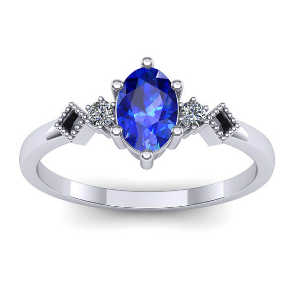 Inel de logodna cu safir oval