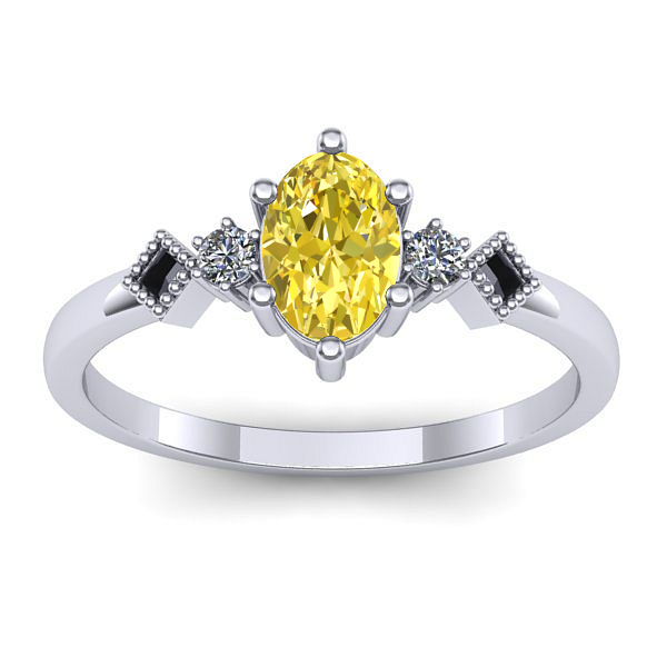 Inel logodna cu safir galben oval