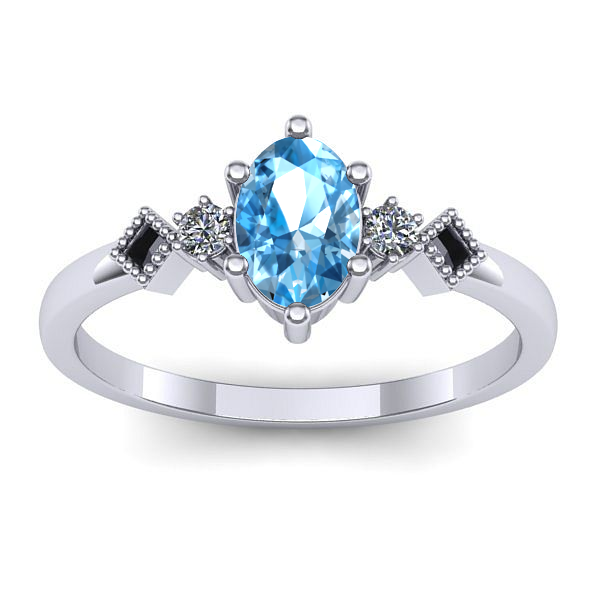 Inel de logodna cu topaz blue oval