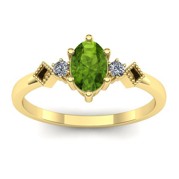 Inel cu peridot oval
