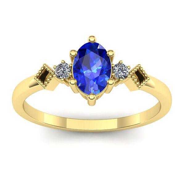 Inel cu safir oval