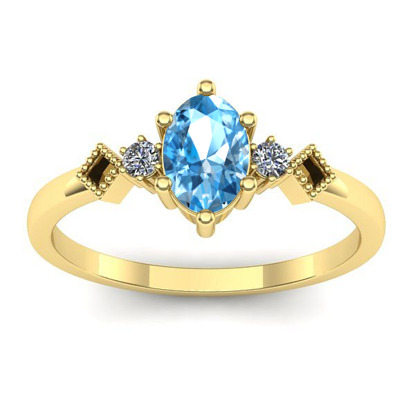 Inel cu topaz blue oval