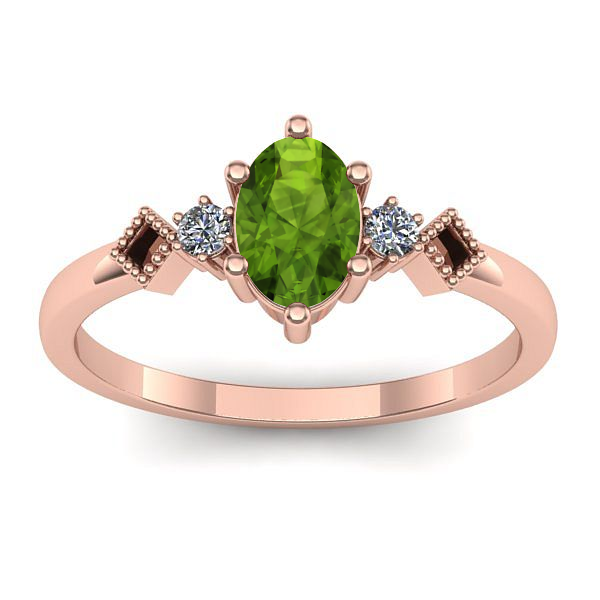 Inel logodna cu peridot oval