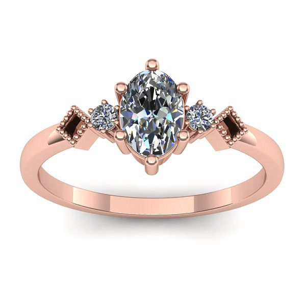 Inel de logodna cu safir alb oval