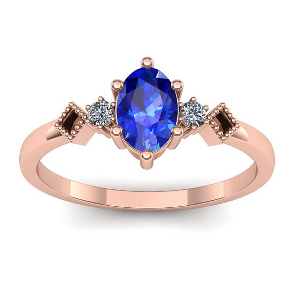 Inel logodna cu safir oval
