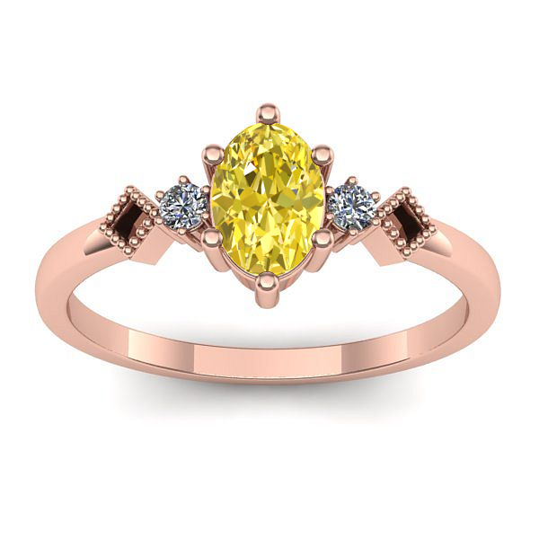 Inel de logodna cu safir galben oval
