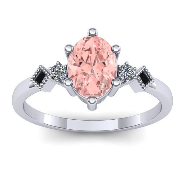 Inel cu diamant de laborator roz oval
