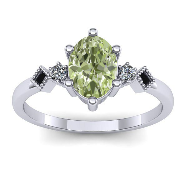 Inel logodna cu diamant de laborator verde oval