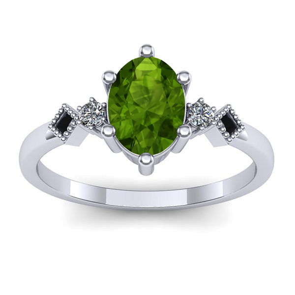Inel cu peridot oval
