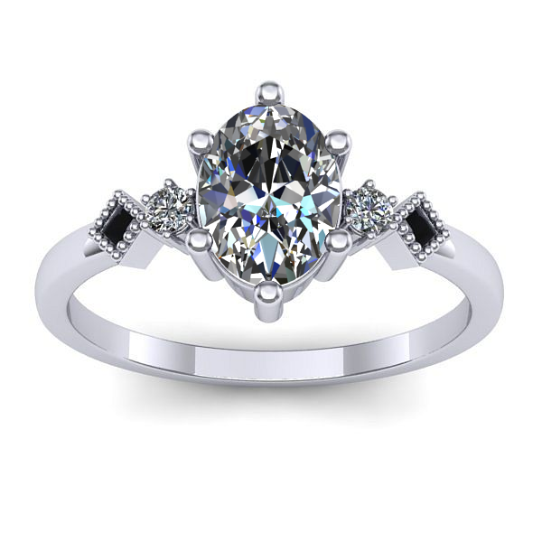 Inel de logodna cu safir alb oval