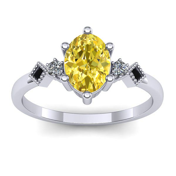 Inel logodna cu safir galben oval