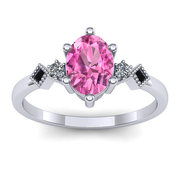 Inel logodna cu safir roz oval