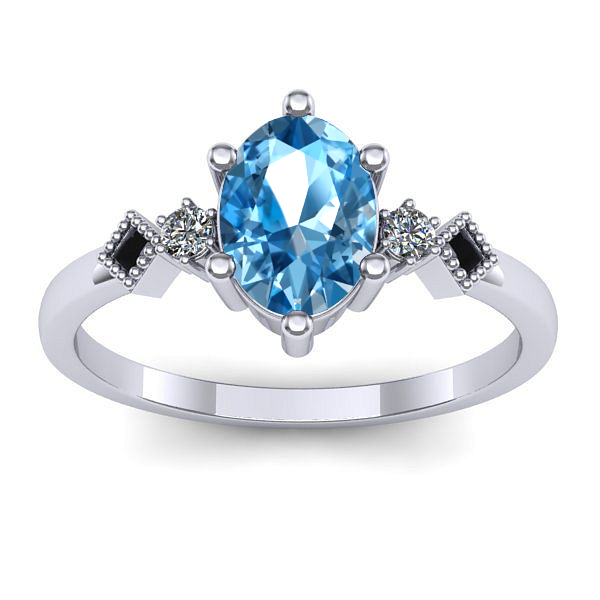 Inel logodna cu topaz blue oval