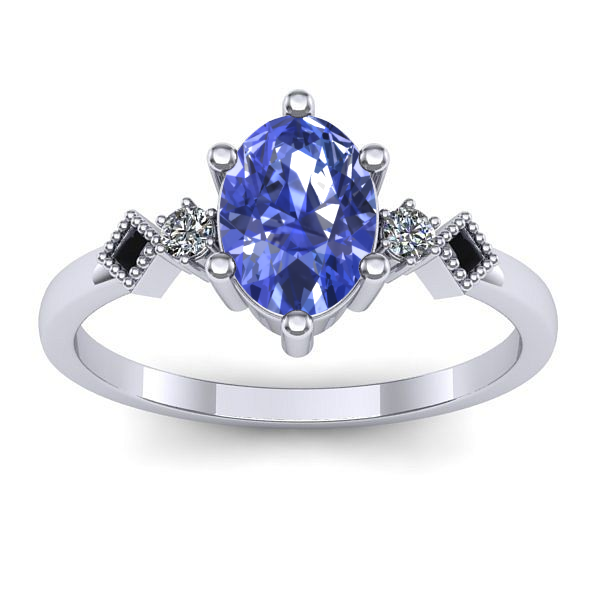 Inel cu tanzanit oval