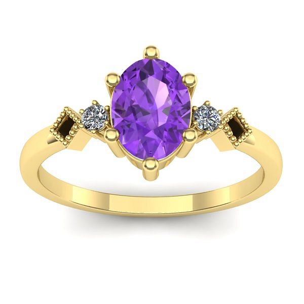 Inel cu ametist oval