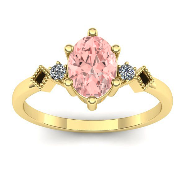 Inel logodna cu diamant de laborator roz oval