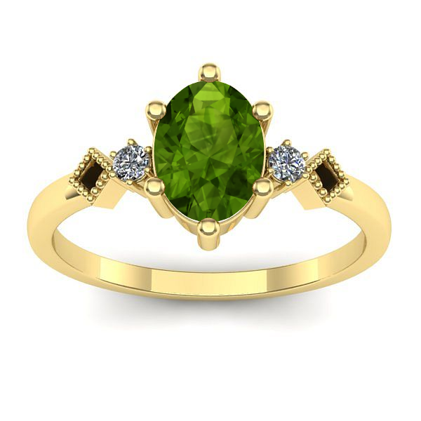 Inel logodna cu peridot oval