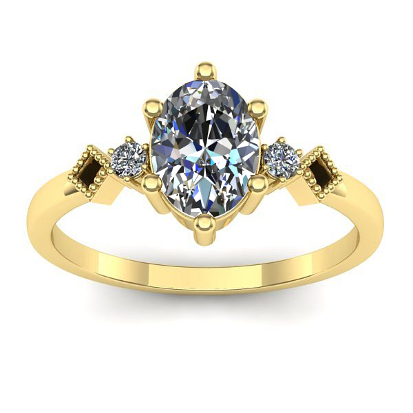 Inel logodna cu diamant de laborator oval
