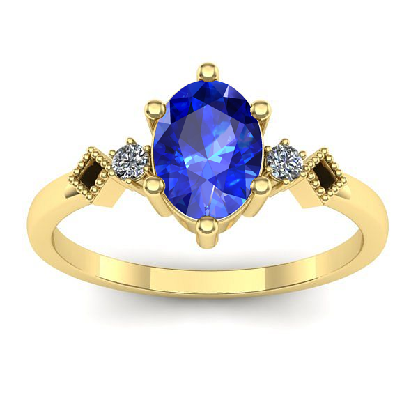 Inel de logodna cu safir oval