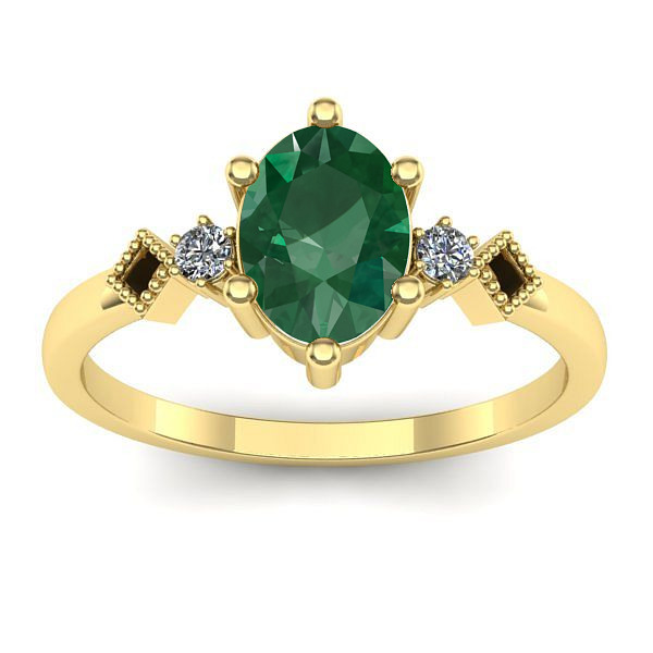 Inel logodna cu smarald oval