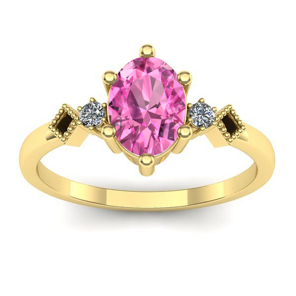 Inel cu safir roz oval