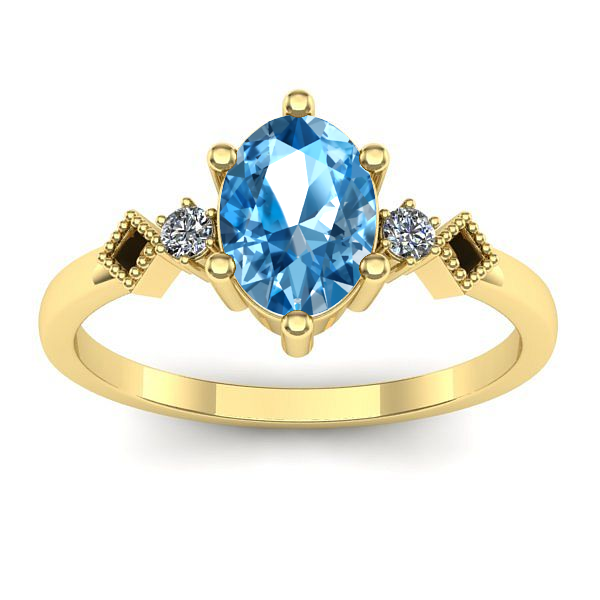 Inel logodna cu topaz blue oval
