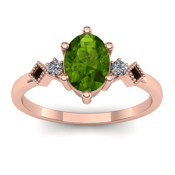 Inel logodna cu peridot oval