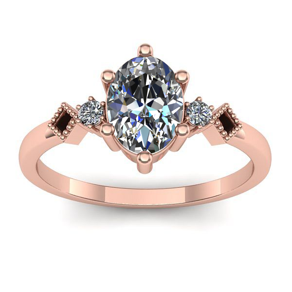 Inel logodna cu safir alb oval