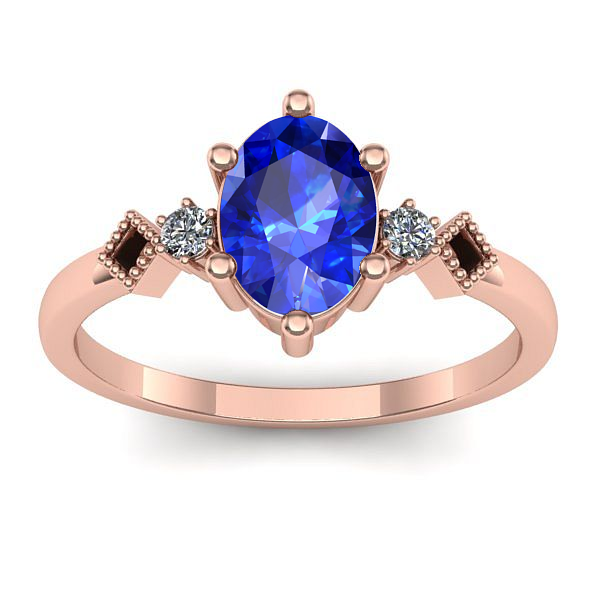 Inel de logodna cu safir oval