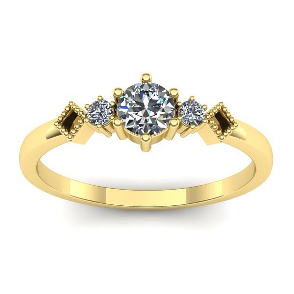 Inel cu diamant rotund