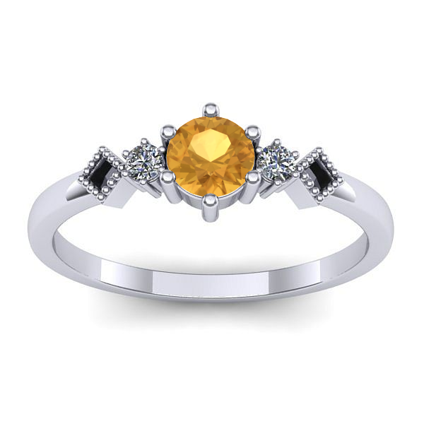 Inel de logodna cu citrin rotund
