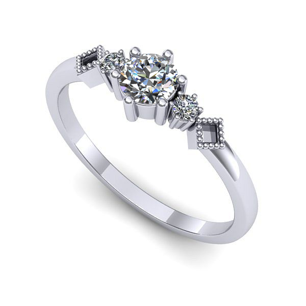 Inel din aur alb cu diamant