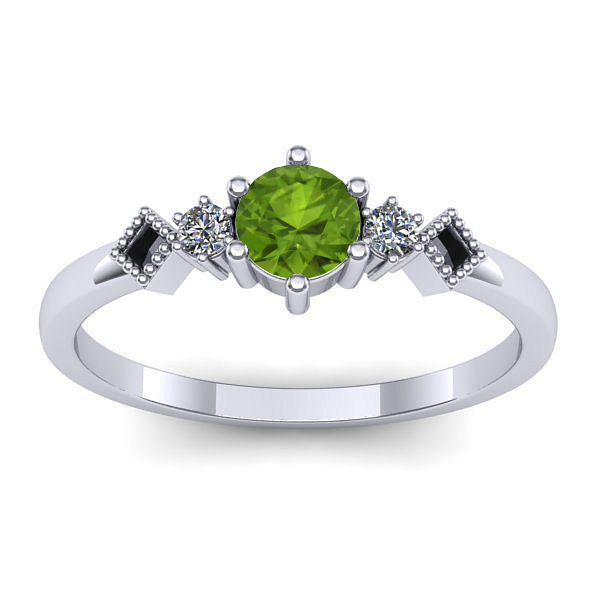 Inel cu peridot rotund