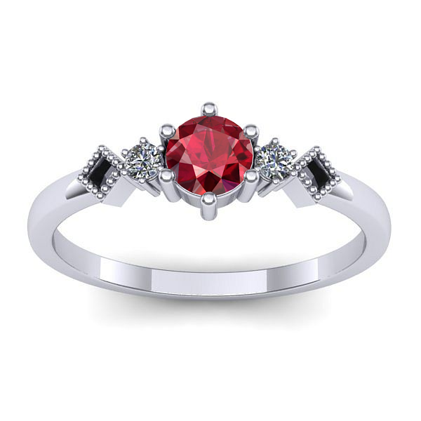 Inel de logodna cu rubin rotund