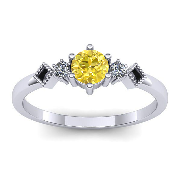 Inel de logodna cu safir galben rotund