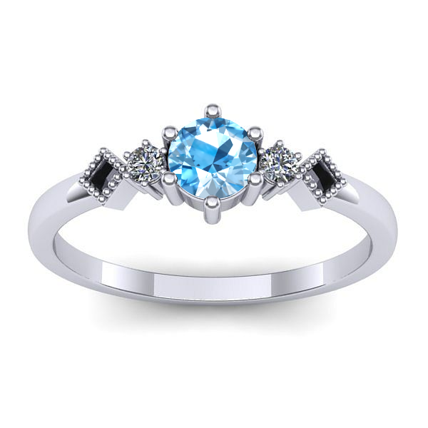 Inel cu topaz blue rotund