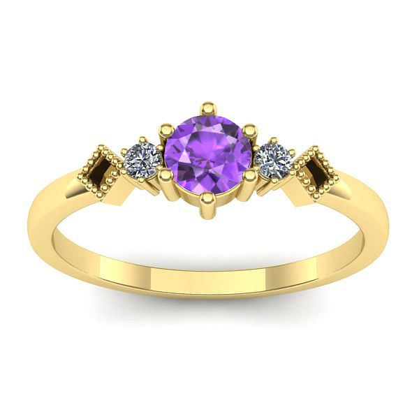 Inel cu ametist rotund