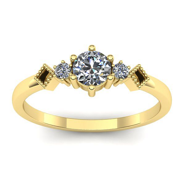 Inel logodna cu diamant rotund