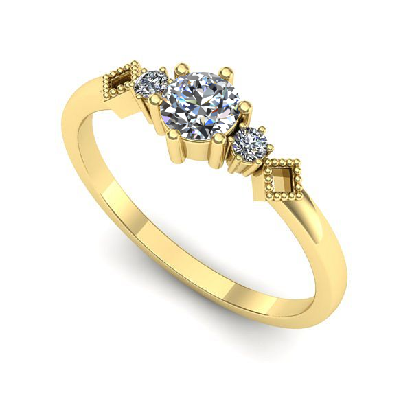 Inel din aur galben cu diamant