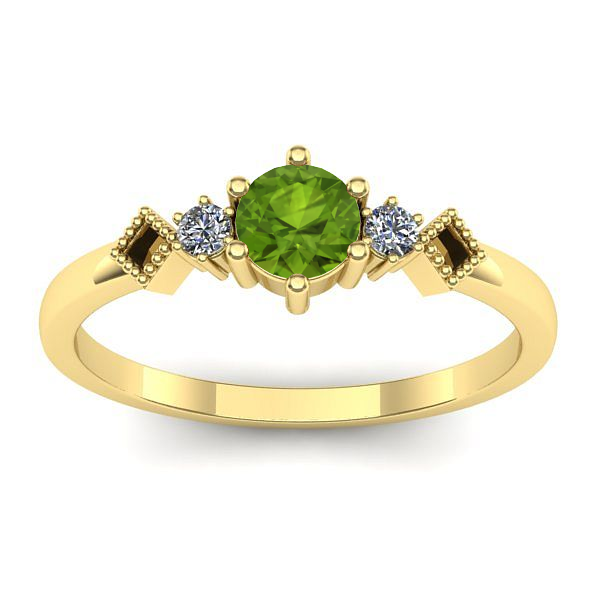 Inel de logodna cu peridot rotund