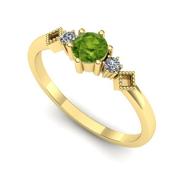 Inel de logodna din aur galben cu peridot