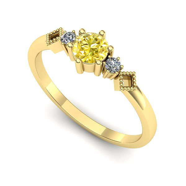 Inel din aur galben cu safir galben