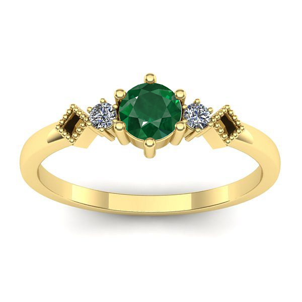 Inel cu smarald rotund