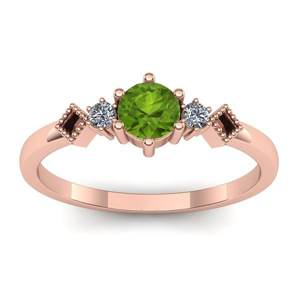 Inel de logodna cu peridot rotund